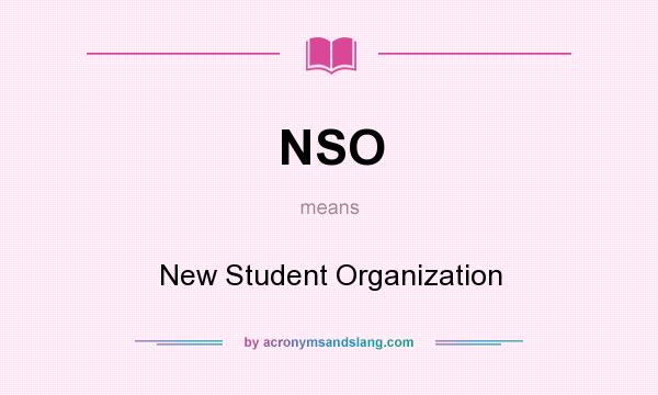 What does NSO mean? It stands for New Student Organization