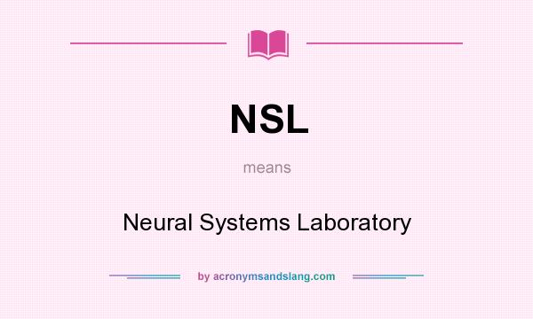 What does NSL mean? It stands for Neural Systems Laboratory
