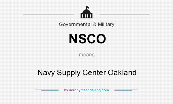 What does NSCO mean? It stands for Navy Supply Center Oakland