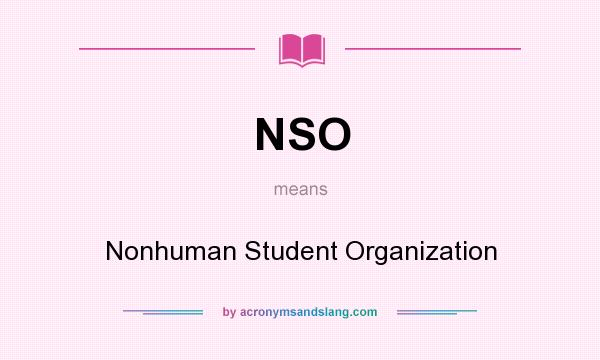 What does NSO mean? It stands for Nonhuman Student Organization