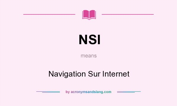 What does NSI mean? It stands for Navigation Sur Internet