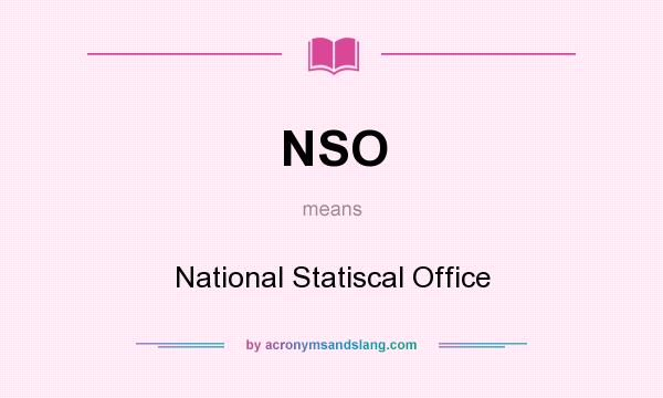 What does NSO mean? It stands for National Statiscal Office