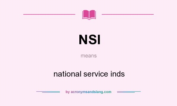 What does NSI mean? It stands for national service inds