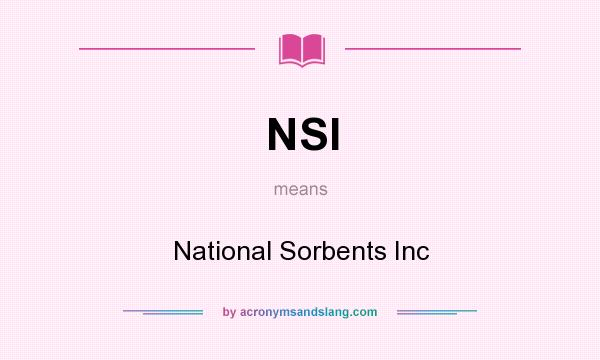 What does NSI mean? It stands for National Sorbents Inc