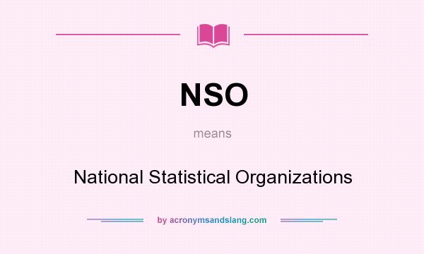 What does NSO mean? It stands for National Statistical Organizations