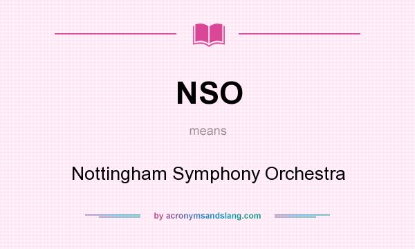 What does NSO mean? It stands for Nottingham Symphony Orchestra