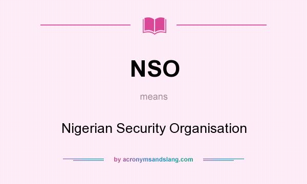 What does NSO mean? It stands for Nigerian Security Organisation