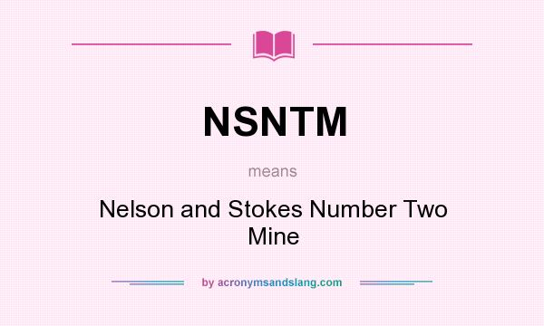 What does NSNTM mean? It stands for Nelson and Stokes Number Two Mine