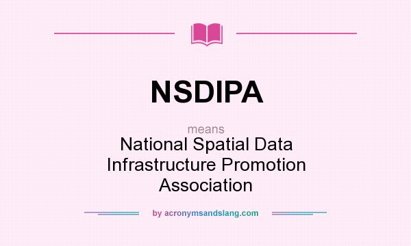 What does NSDIPA mean? It stands for National Spatial Data Infrastructure Promotion Association