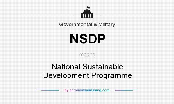 What does NSDP mean? It stands for National Sustainable Development Programme