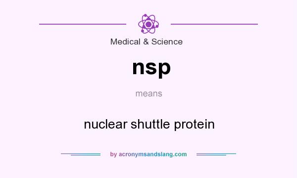 What does nsp mean? It stands for nuclear shuttle protein