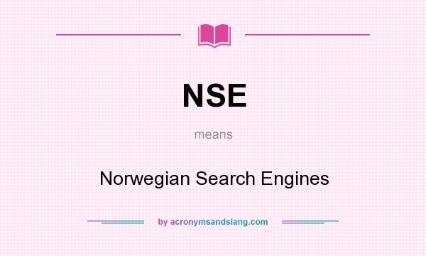 What does NSE mean? It stands for Norwegian Search Engines