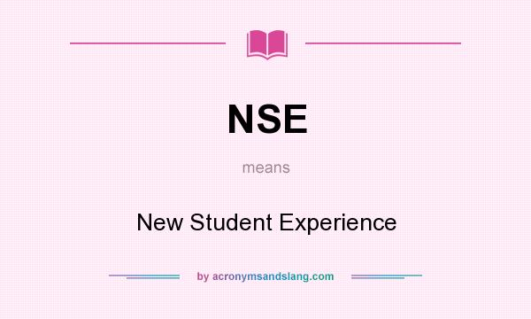 What does NSE mean? It stands for New Student Experience