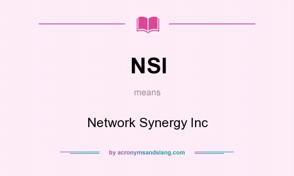 What does NSI mean? It stands for Network Synergy Inc