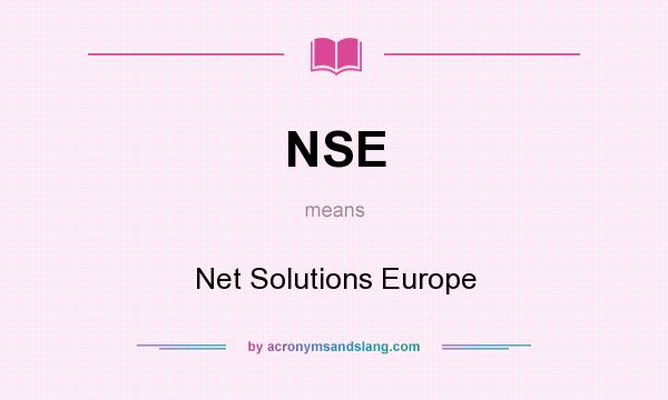 What does NSE mean? It stands for Net Solutions Europe