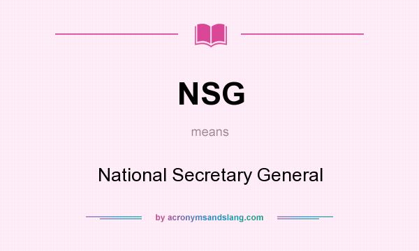 What does NSG mean? It stands for National Secretary General