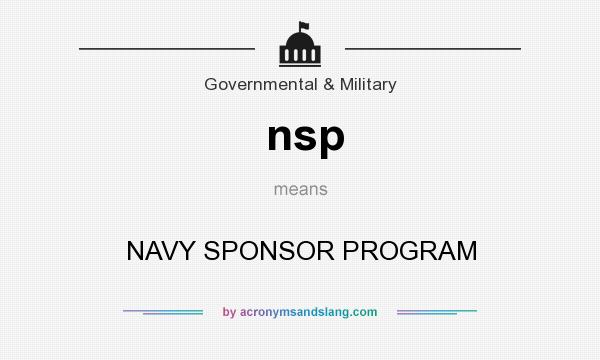 What does nsp mean? It stands for NAVY SPONSOR PROGRAM