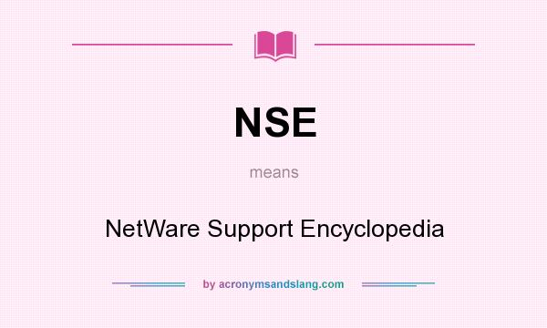 What does NSE mean? It stands for NetWare Support Encyclopedia