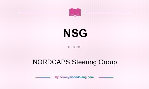 What does NSG mean? It stands for NORDCAPS Steering Group