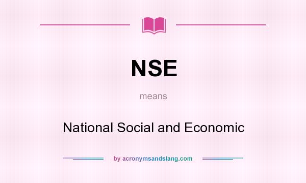 What does NSE mean? It stands for National Social and Economic