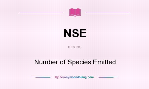 What does NSE mean? It stands for Number of Species Emitted