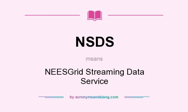 What does NSDS mean? It stands for NEESGrid Streaming Data Service