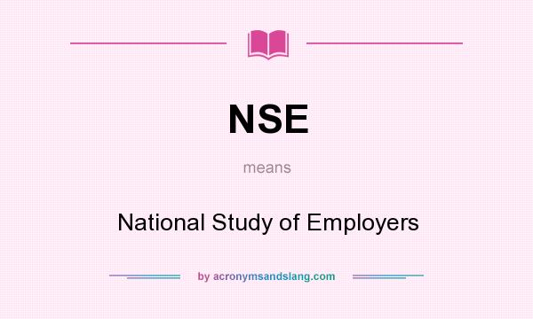 What does NSE mean? It stands for National Study of Employers