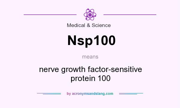 What does Nsp100 mean? It stands for nerve growth factor-sensitive protein 100