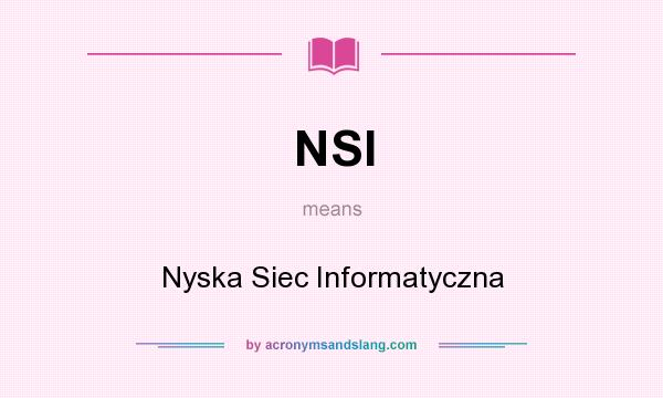 What does NSI mean? It stands for Nyska Siec Informatyczna