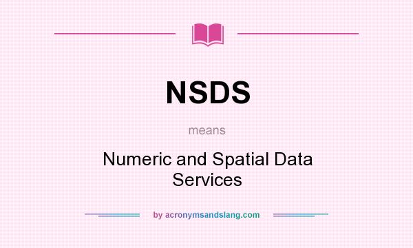 What does NSDS mean? It stands for Numeric and Spatial Data Services