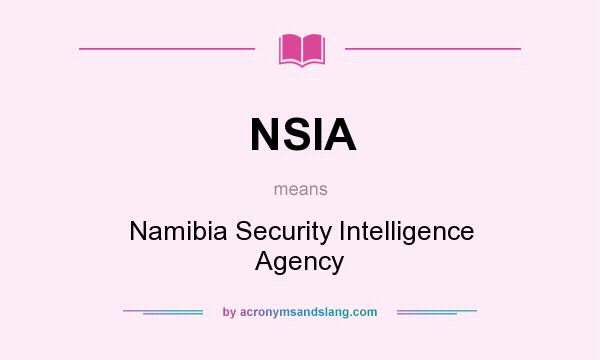What does NSIA mean? It stands for Namibia Security Intelligence Agency