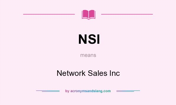What does NSI mean? It stands for Network Sales Inc