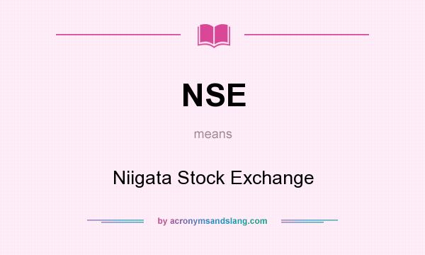 What does NSE mean? It stands for Niigata Stock Exchange