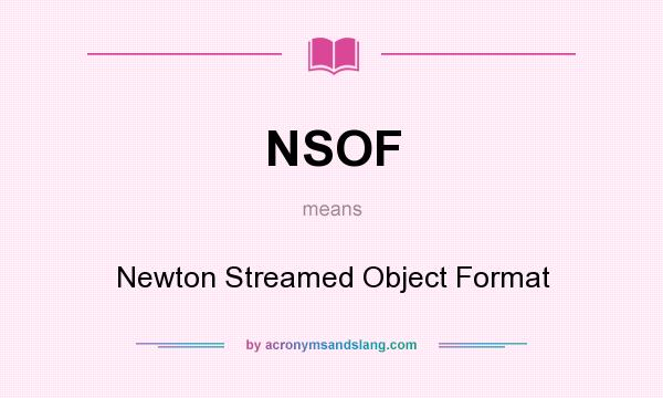 What does NSOF mean? It stands for Newton Streamed Object Format