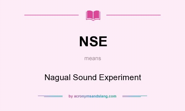 What does NSE mean? It stands for Nagual Sound Experiment