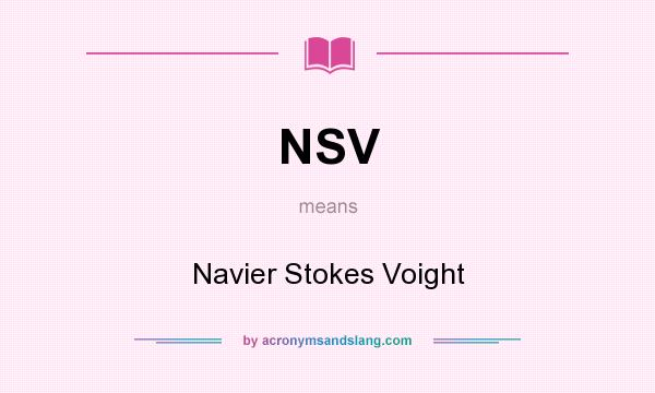 What does NSV mean? It stands for Navier Stokes Voight