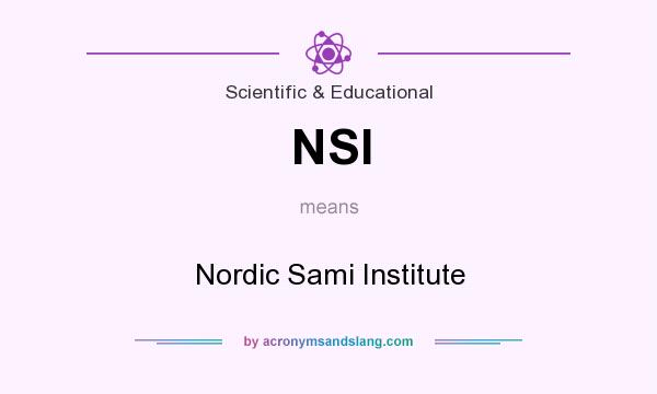 What does NSI mean? It stands for Nordic Sami Institute