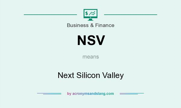 What does NSV mean? It stands for Next Silicon Valley