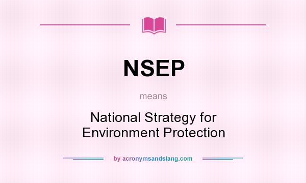 What does NSEP mean? It stands for National Strategy for Environment Protection