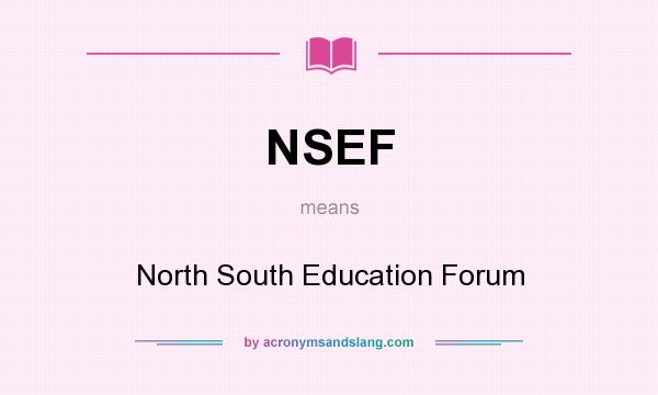 What does NSEF mean? It stands for North South Education Forum