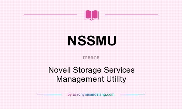 What does NSSMU mean? It stands for Novell Storage Services Management Utility