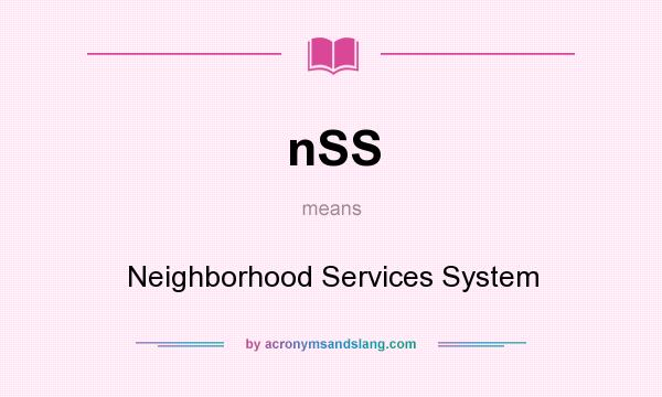 What does nSS mean? It stands for Neighborhood Services System