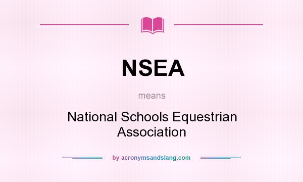 What does NSEA mean? It stands for National Schools Equestrian Association