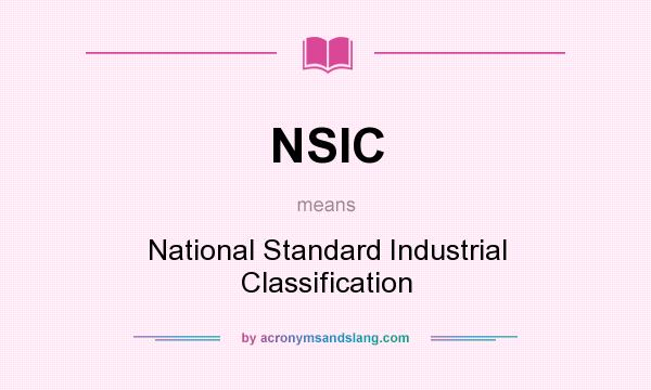 What does NSIC mean? It stands for National Standard Industrial Classification