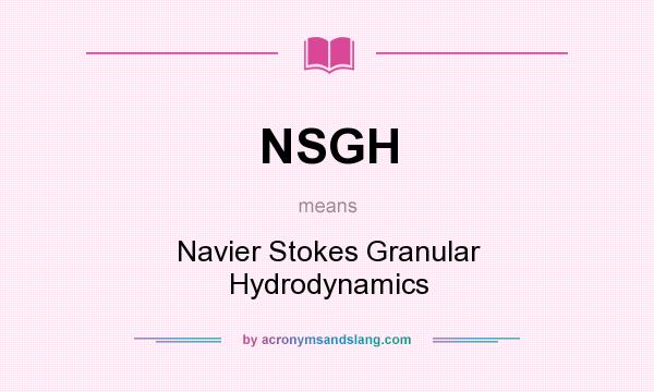 What does NSGH mean? It stands for Navier Stokes Granular Hydrodynamics