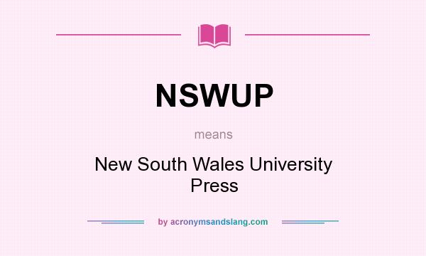 What does NSWUP mean? It stands for New South Wales University Press