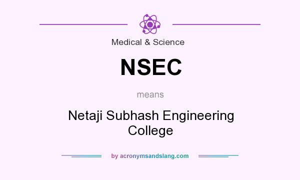 What does NSEC mean? It stands for Netaji Subhash Engineering College