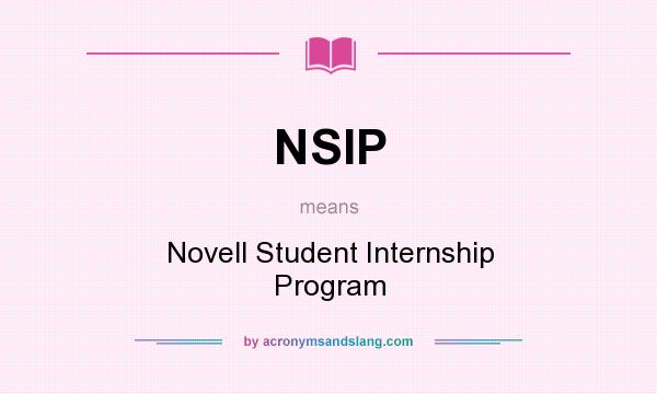 What does NSIP mean? It stands for Novell Student Internship Program