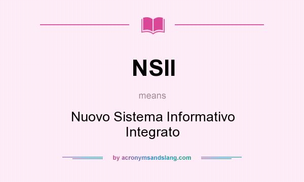 What does NSII mean? It stands for Nuovo Sistema Informativo Integrato