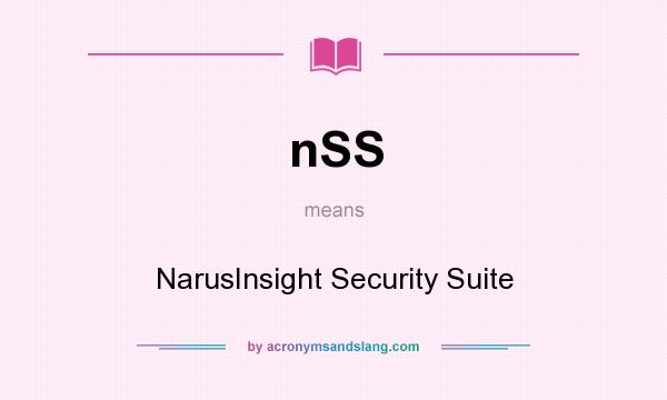 What does nSS mean? It stands for NarusInsight Security Suite